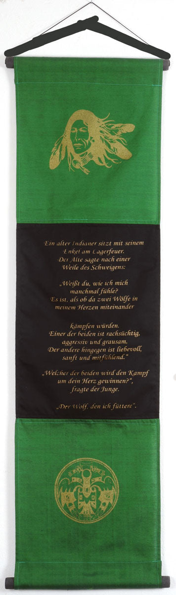 Spruchfahne "Ein alter Indianer..."
