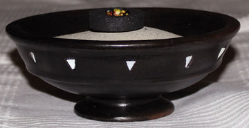 Räucherschale Ikat, schwarz