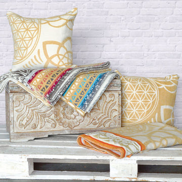 Kissen beige "Blume des Lebens"