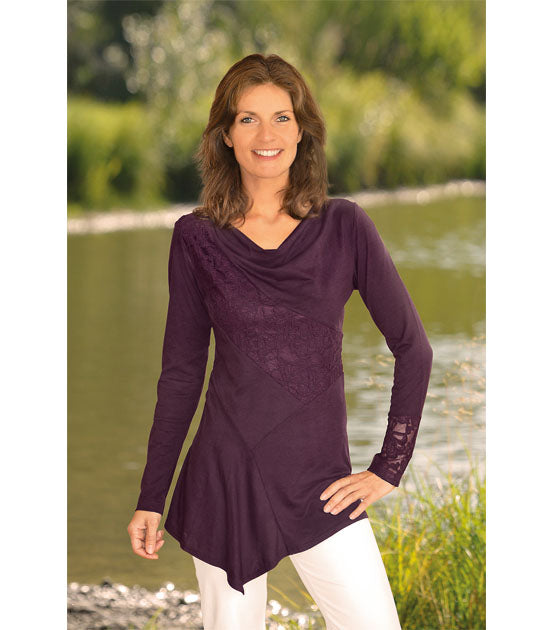 Langarm Tunika "aubergine" S (36)