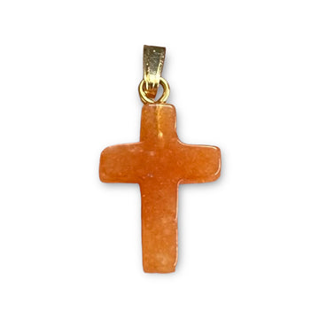 Aventurin Kreuz Anhänger orange