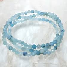 Aquamarin Armband 4 mm Rund, facettiert