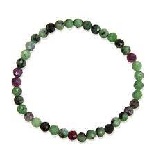 Armband Rubin -Zoisit facettiert -3mm