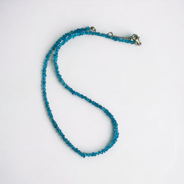 EdelsteinHalskette Apatit Splitter gerundet, 2-3mm, 45cm, mit Silberverschluss