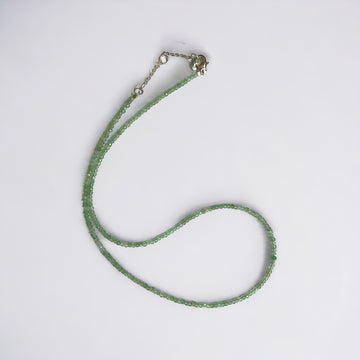 Edelsteinkette Aventurin facettiert, 2-3mm, 40 - 45cm verstellbar mit Silberverschluss