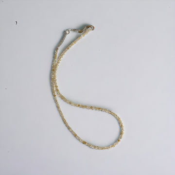Edelsteinkette Citrin facettiert, 2-3mm, 40cm mit Silberverschluss