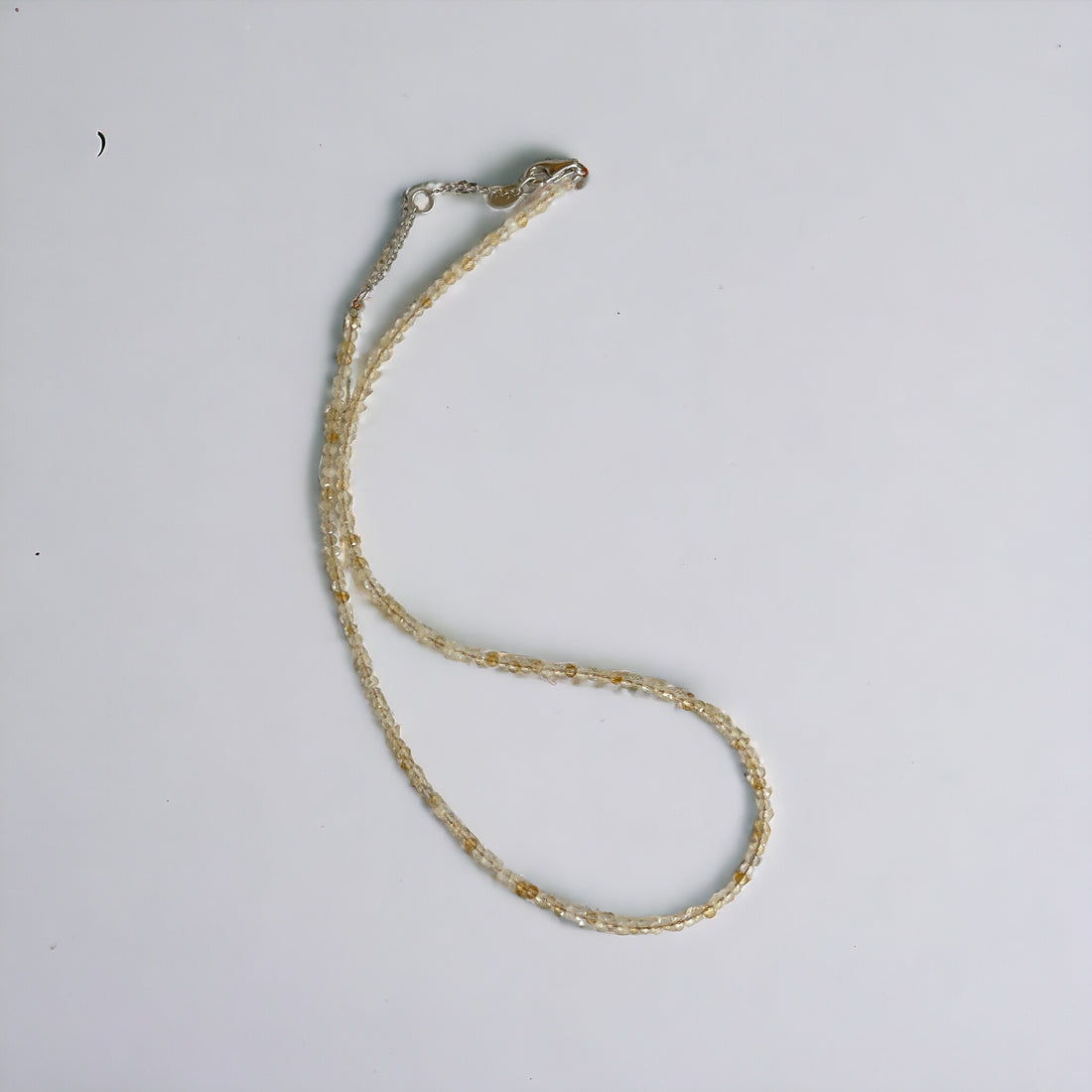 Edelsteinkette Citrin facettiert, 2-3mm, 40cm mit Silberverschluss