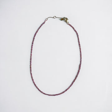 Edelsteinkette Rubin rosa facettiert, 2-3mm, 40 - 45cm verstellbar mit Silberverschluss