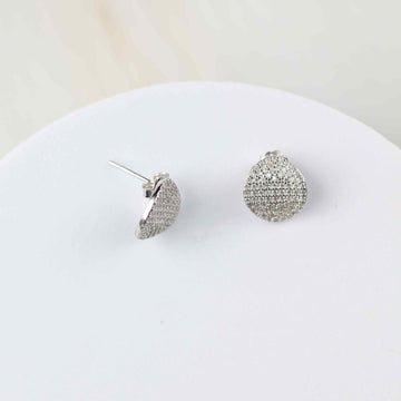 Runde Glitzer Silber Ohrringe