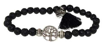 Armband Lebensbaum mit Lava Steinen