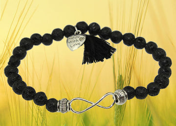 Armband Infinity mit Lava Steinen