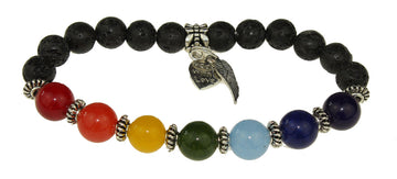 Chakra-Armband mit Lava-Achat Steinen