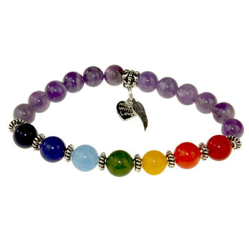 Chakra-Armband Amethyst mit Achat Steinen