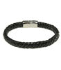 Lederarmband schwarz geflochten mit Verschluss