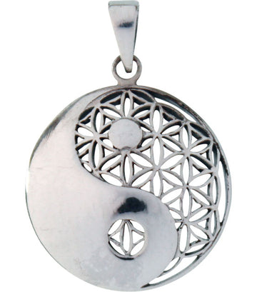 Anhänger Blume des Lebens mit Yin Yang