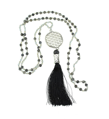 Buddhakette mit Blume des Lebens Falkenauge