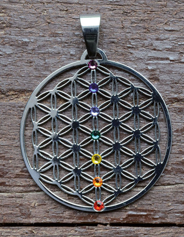 Anhänger Blume d. Leb. & Chakrastab