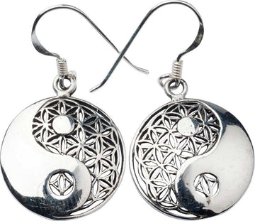 Ohrhänger "Blume des Lebens mit Yin Yang"
