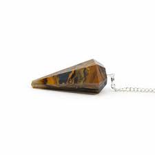 Pendel Edelstein Tigerauge Diamantschliff Braun