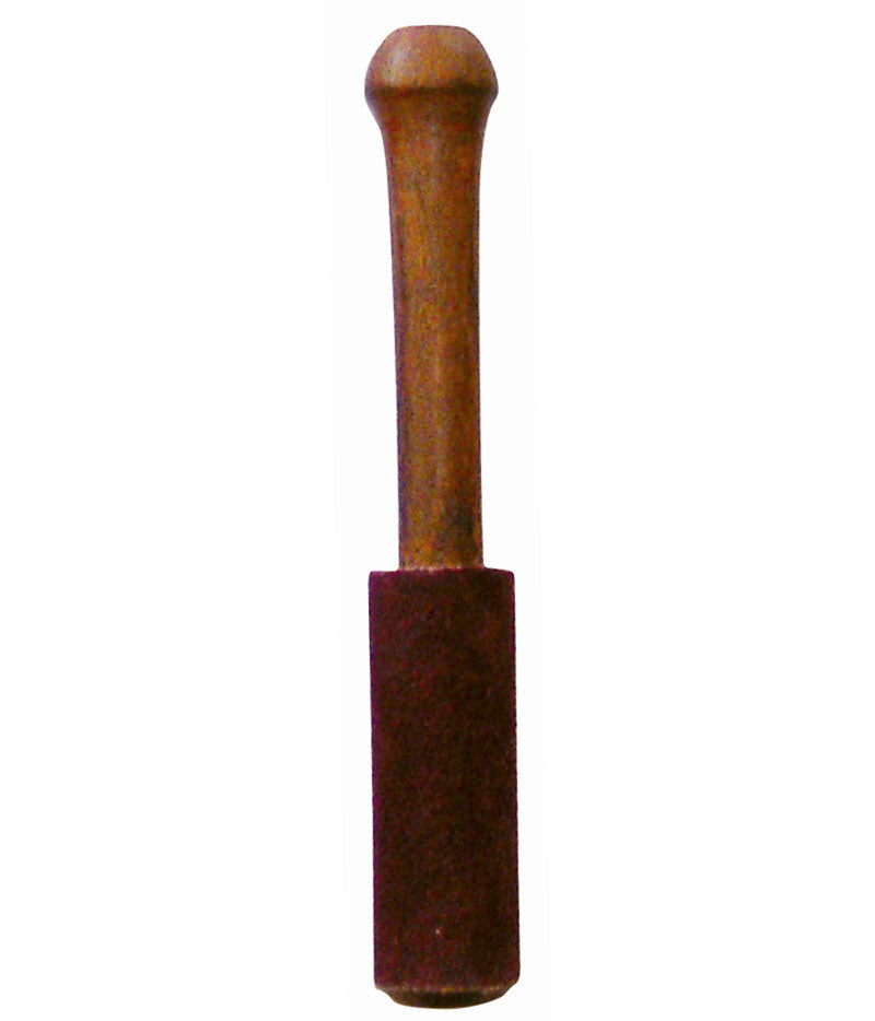 Holzklöppel mit Leder, L 15 cm, Ø 2 cm