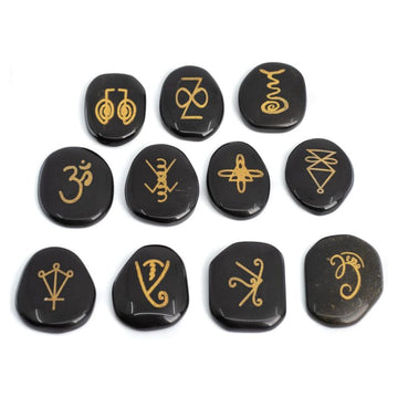 Reiki-Steine Schwarzer Jaspis – 11 Steine