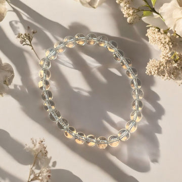 Armband Bergkristall -6,5mm Kugel