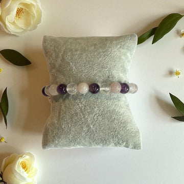 Armband Amethyst, goldenes Dreieck