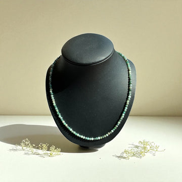 Edelsteinkette Emerald facettiert 4-5mm mit Silberverschluss, 40 - 45cm verstellbar