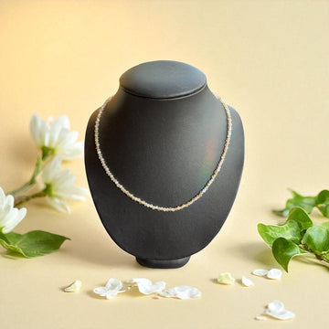Edelsteinkette Citrin facettiert, 2-3mm, 40cm mit Silberverschluss