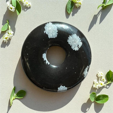 Donut Obsidian (Schneeflockenobsidian), 3cm