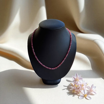 Edelsteinkette Turmalin facettiert rosa 42cm, 4 mm mit Silberverschluss