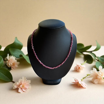 Edelsteinkette Rosa Turmalin 42 cm facettiert 4 mm