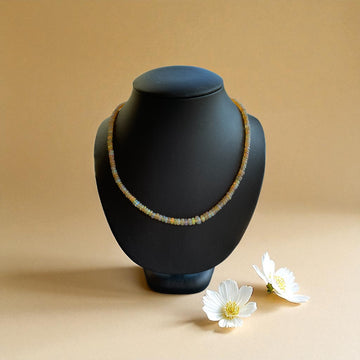 Edelsteinkette Opal hell 42cm, 4 mm mit Silberverschluss