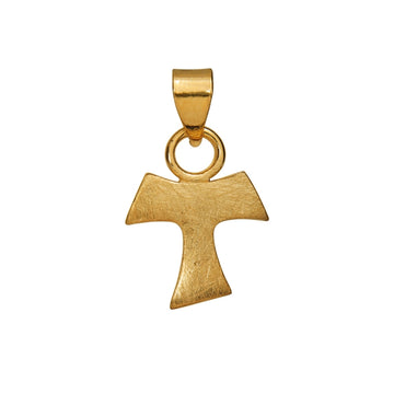 925 Silber Anhänger Tau - Kreuz, 1,8cm, vergoldet