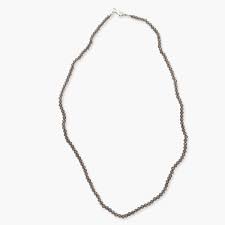Edelsteinkette Rauchquarz 45cm facettiert , 2 mm mit Silberverschluss