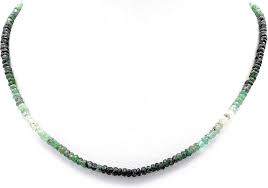 Edelsteinkette Emerald facettiert 4-5mm mit Silberverschluss, 40 - 45cm verstellbar