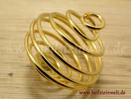 Spiral-Anhänger für Trommelsteine mittelgroß ca 2 cm, goldfärbig
