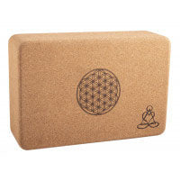 Yogablock aus Kork, klein mit Blume des Lebens