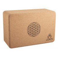 Yogablock aus Kork, groß mit Blume des Lebens