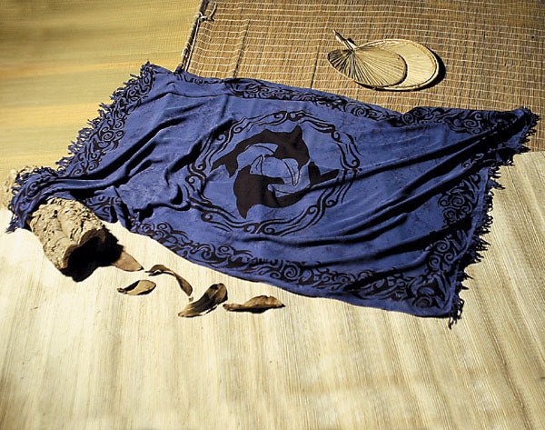 Sarong Delphin, blau