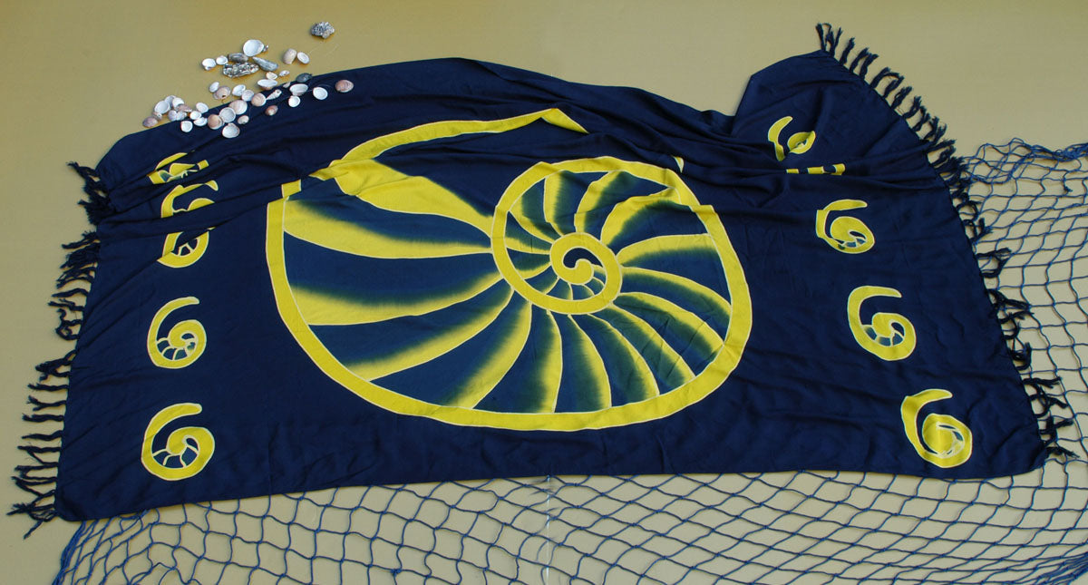 Sarong Nautilus, blau/gelb