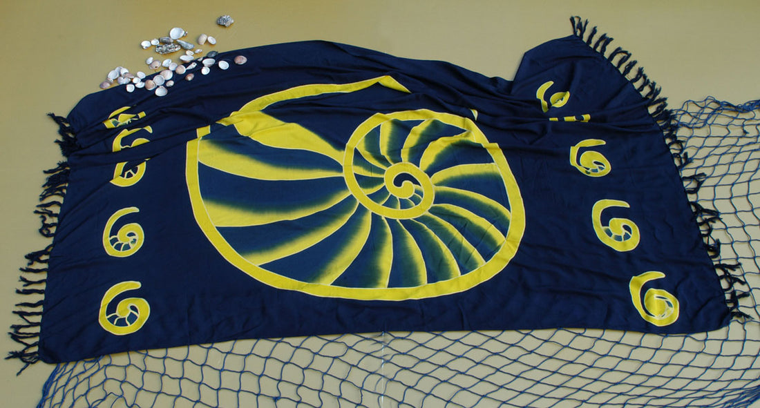 Sarong Nautilus, blau/gelb