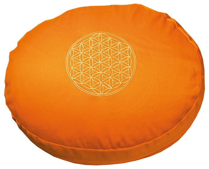 Meditationskissen Blume des Lebens, orange