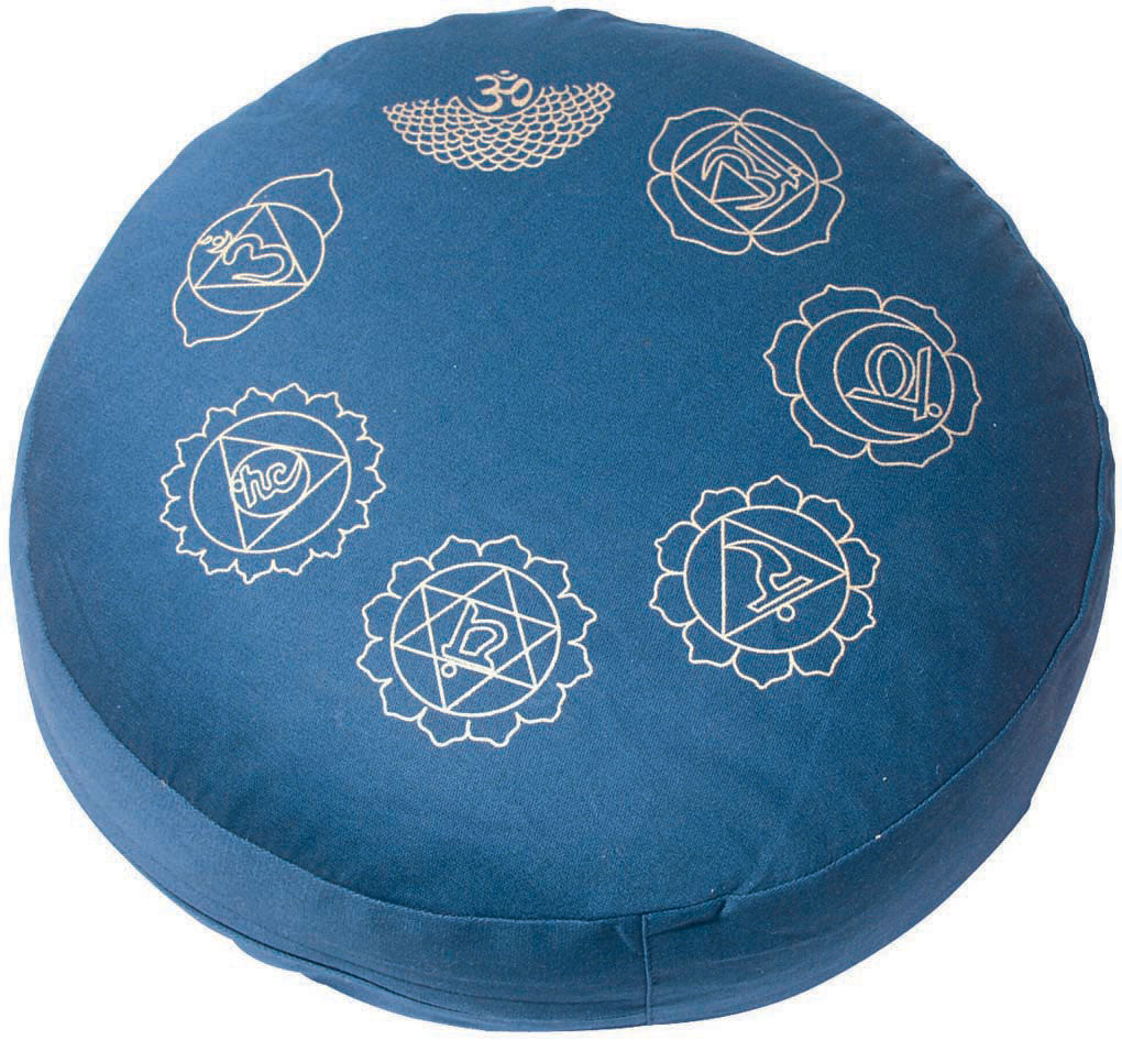 Meditationskissen "7 Chakren", blau