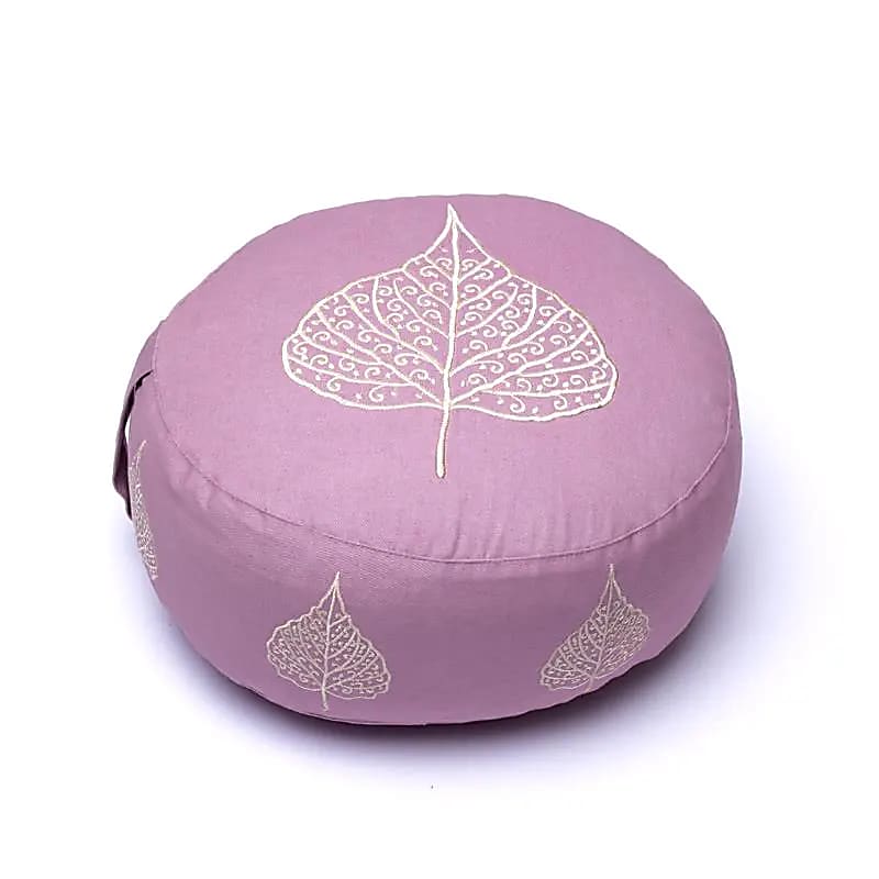 Yogakissen lila Bodhi-Blatt Bio Baumwolle