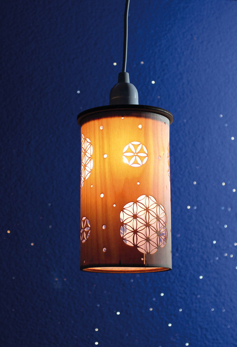 Windlicht/Lampe Blume des Lebens, blau