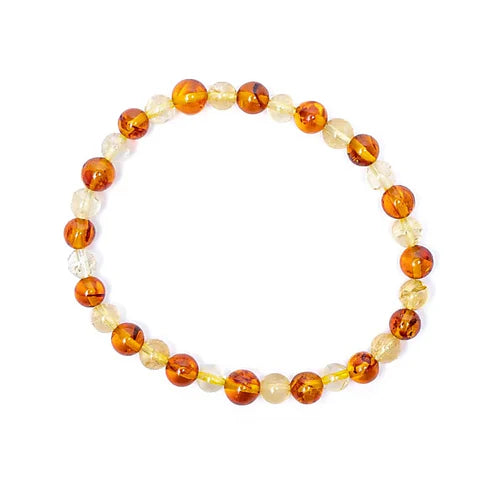 Armband Bernstein und Citrin-Perlen ca.6mm