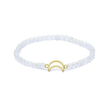 Armband Mondstein mit Mond 3 mm Perlen