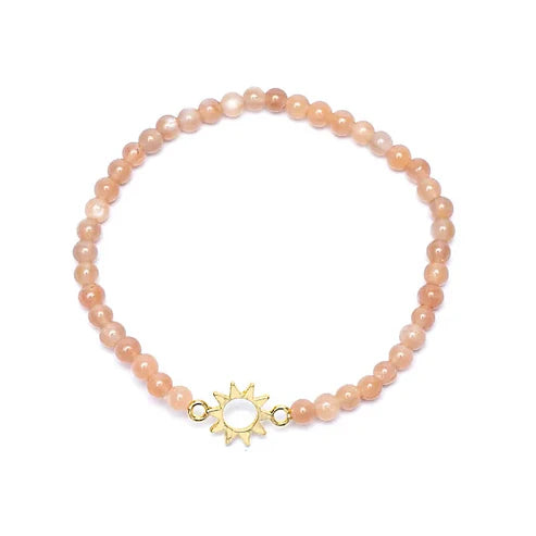 Armband Sonnenstein Perlen mit Sonne ca. 4mm