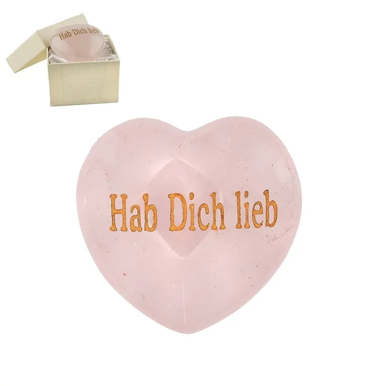 Herz mit Gravur "Hab Dich lieb!" in Geschenkschachtel
